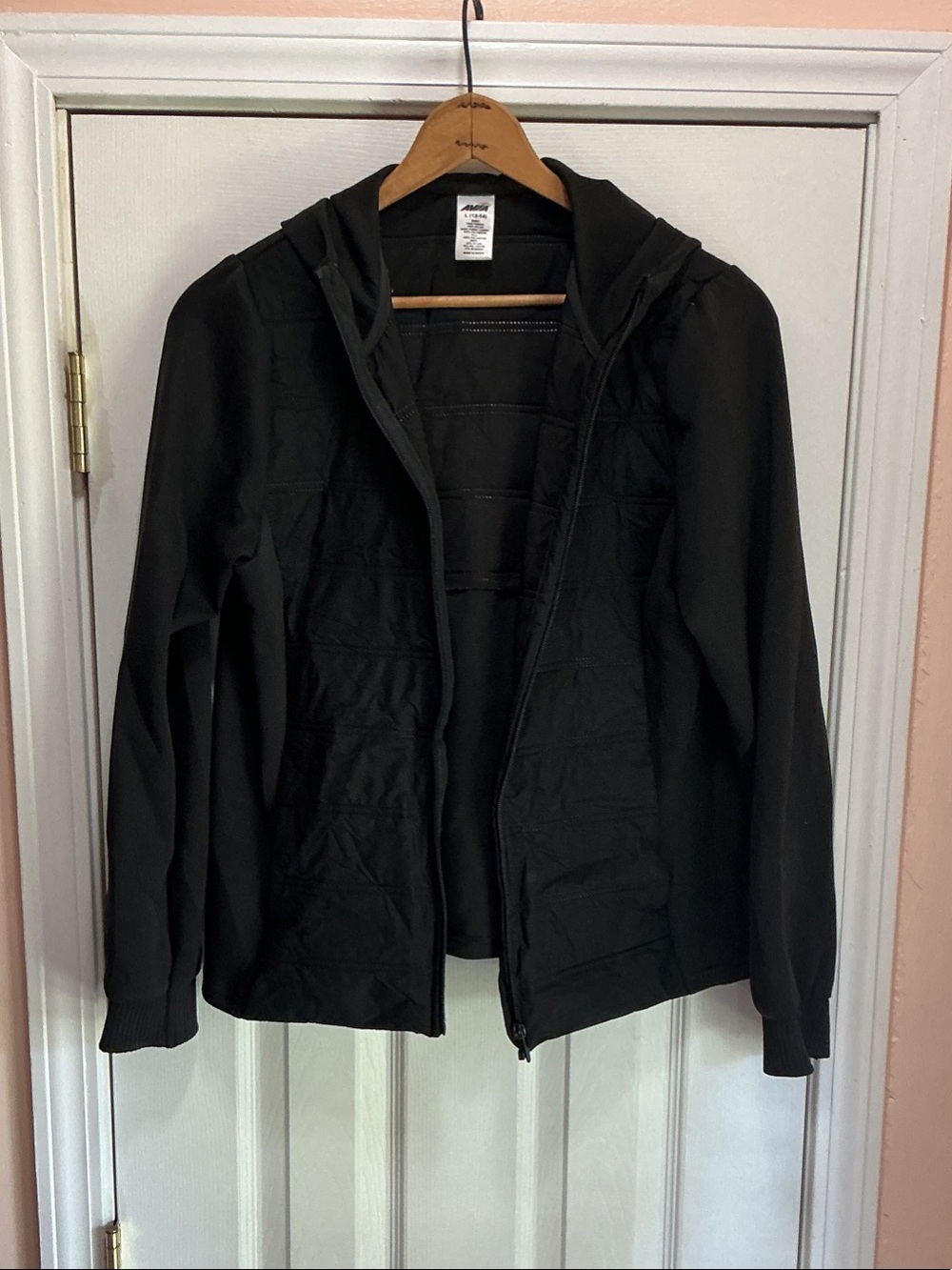 Avia Black Quilted Hooded Puffer Jacket